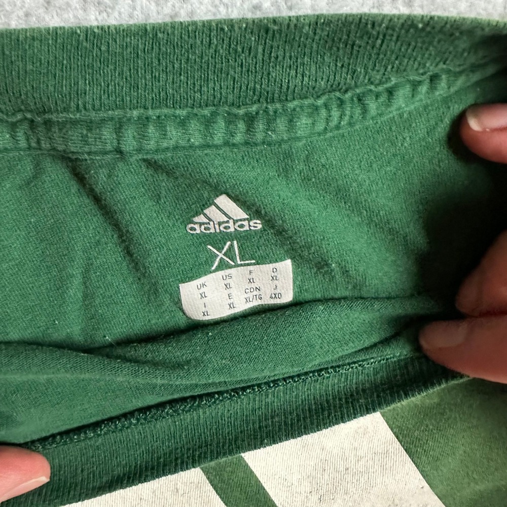 Adidas Mens XL Forest Green Short Sleeve Graphic Logo‎ T-Shirt Athletic Tee - Picture 3 of 6